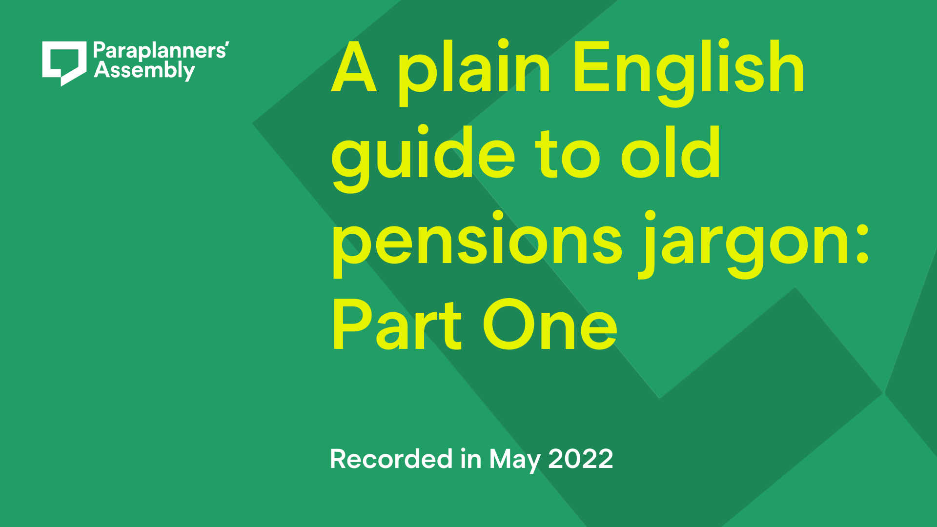 A plain English guide to old pensions jargon: Part One