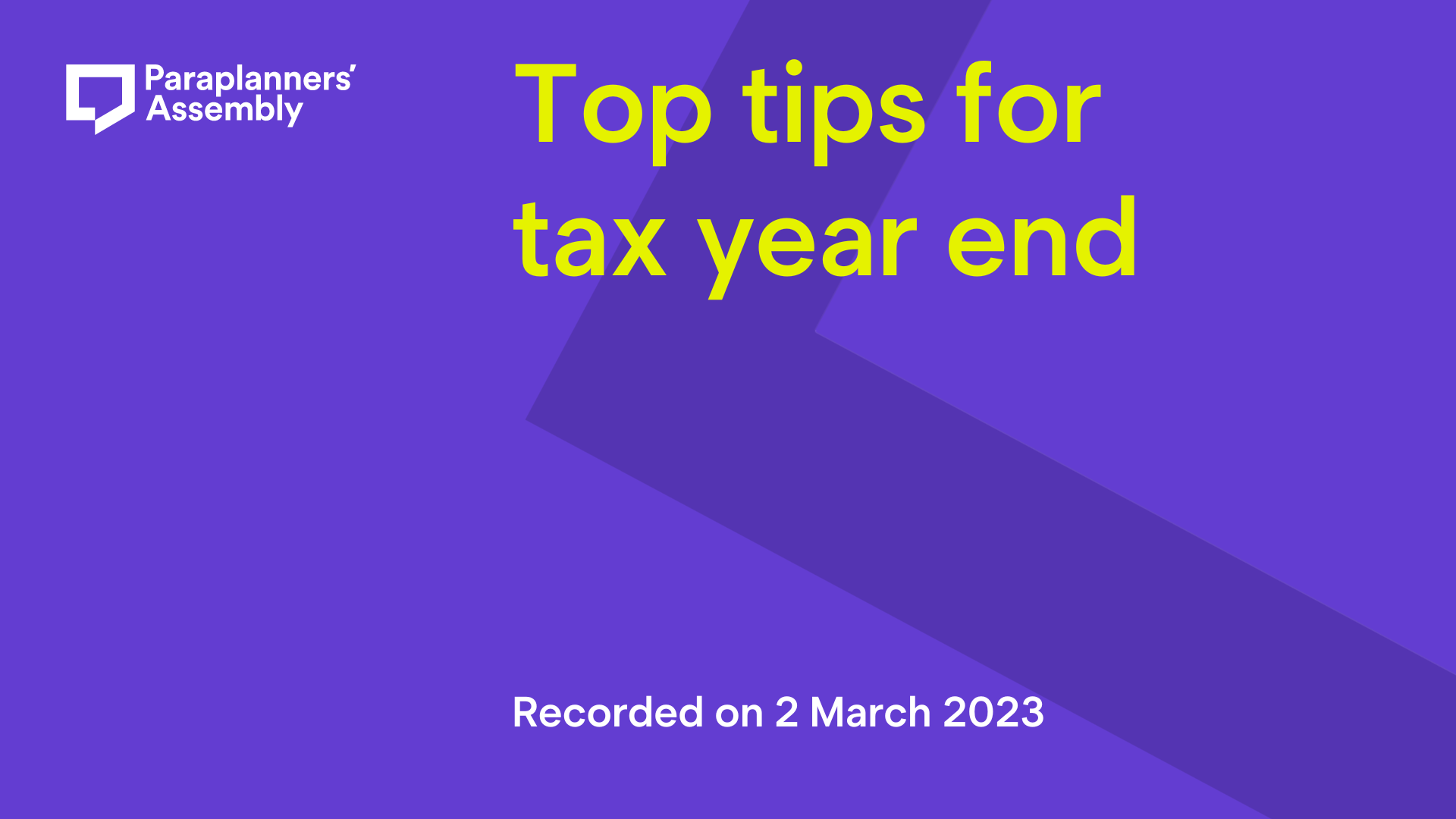 Top tips for tax year end